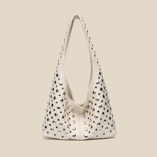Women’s Studded Polka Dot Bucket Tote Street Style