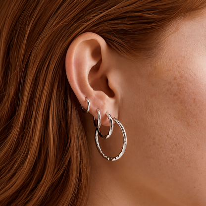 Organic Huggie Hoop Earrings