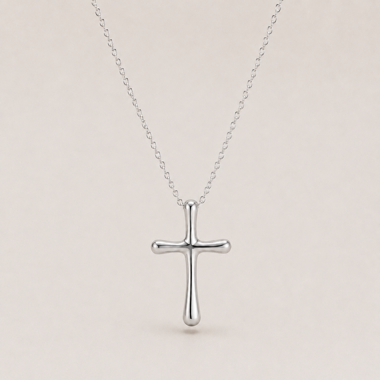 Sculpted Cross Pendant Necklace