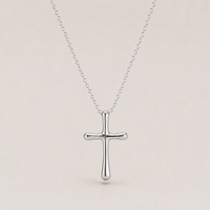 Sculpted Cross Pendant Necklace