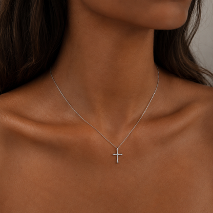 Sculpted Cross Pendant Necklace