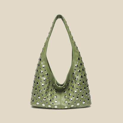 Women’s Studded Polka Dot Bucket Tote Street Style