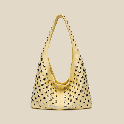 Women’s Studded Polka Dot Bucket Tote Street Style