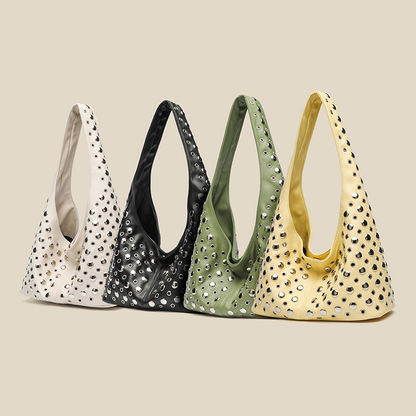 Women’s Studded Polka Dot Bucket Tote Street Style