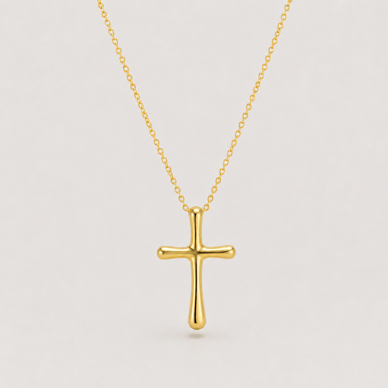Sculpted Cross Pendant Necklace
