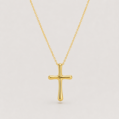Sculpted Cross Pendant Necklace