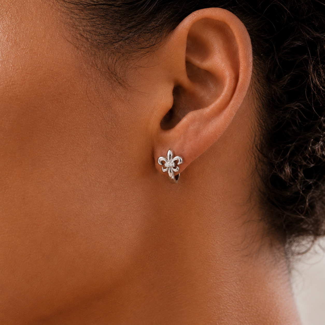 Fleur Huggie Hoop Earrings