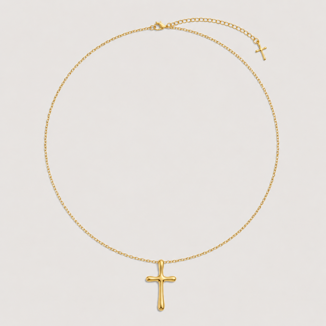 Sculpted Cross Pendant Necklace