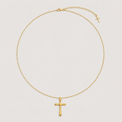 Sculpted Cross Pendant Necklace