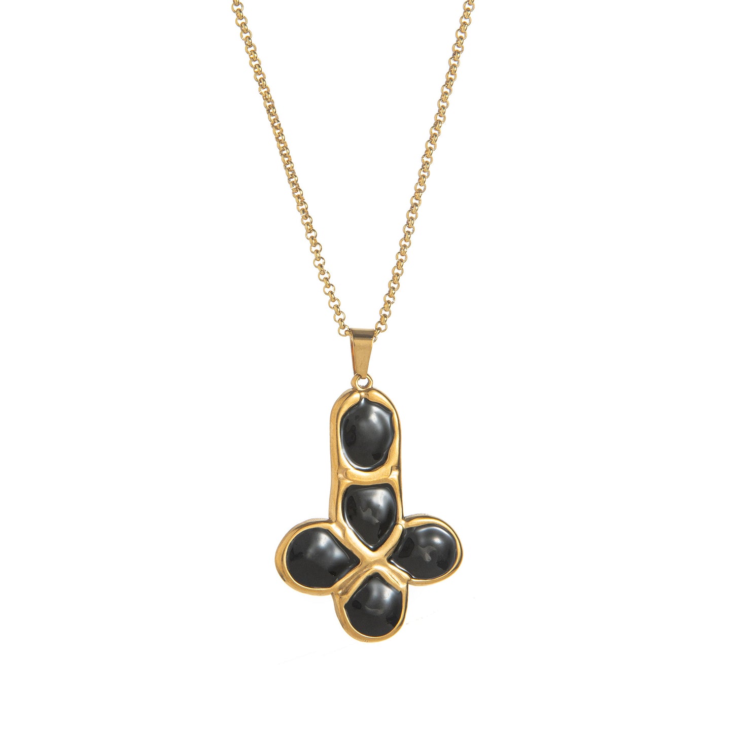 Enamel Cross Pendant Necklace – Colorful INS Style Trendy Jewelry for Men & Women