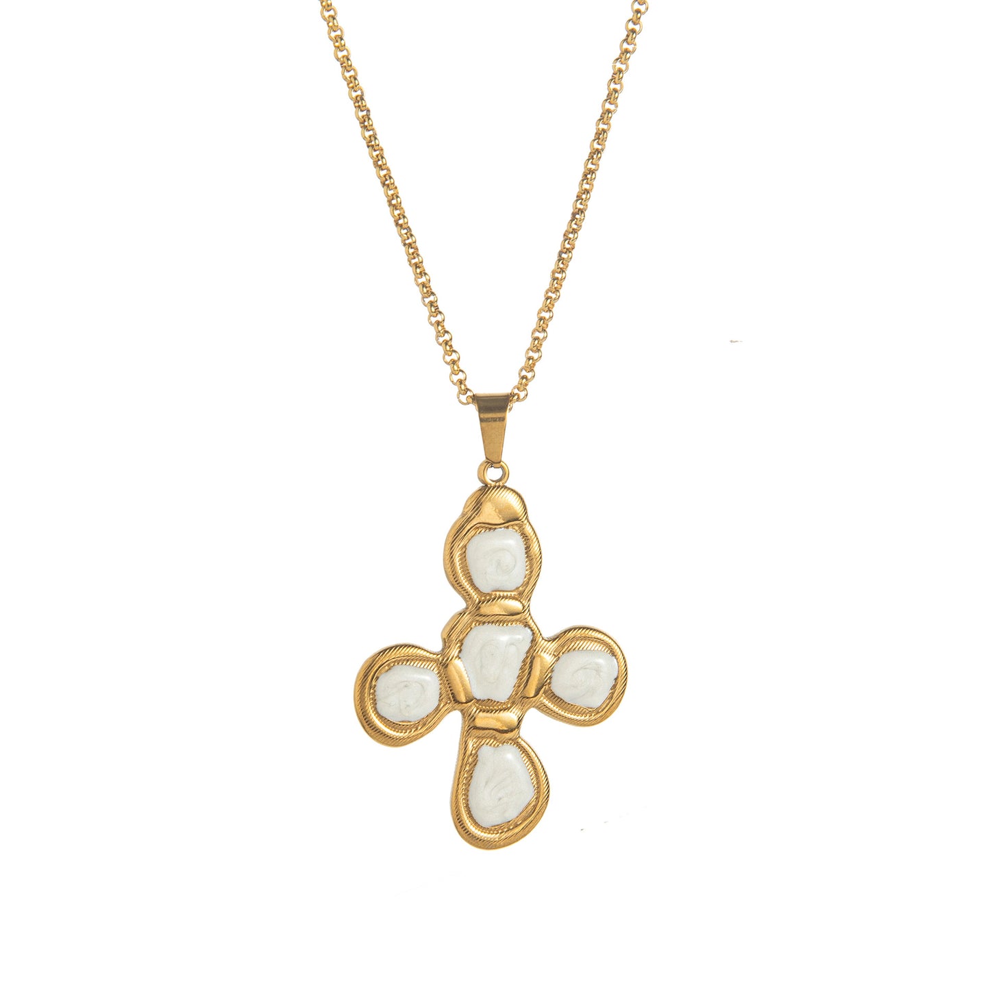 Enamel Cross Pendant Necklace – Colorful INS Style Trendy Jewelry for Men & Women