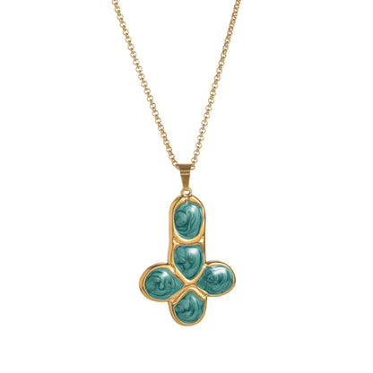 Enamel Cross Pendant Necklace – Colorful INS Style Trendy Jewelry for Men & Women