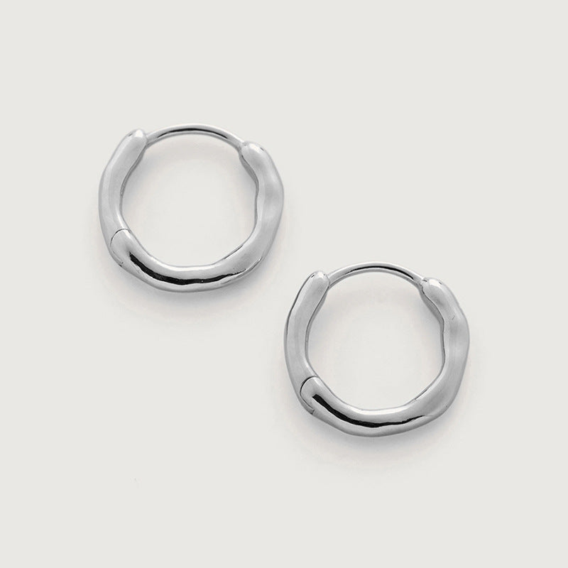 Organic Huggie Hoop Earrings
