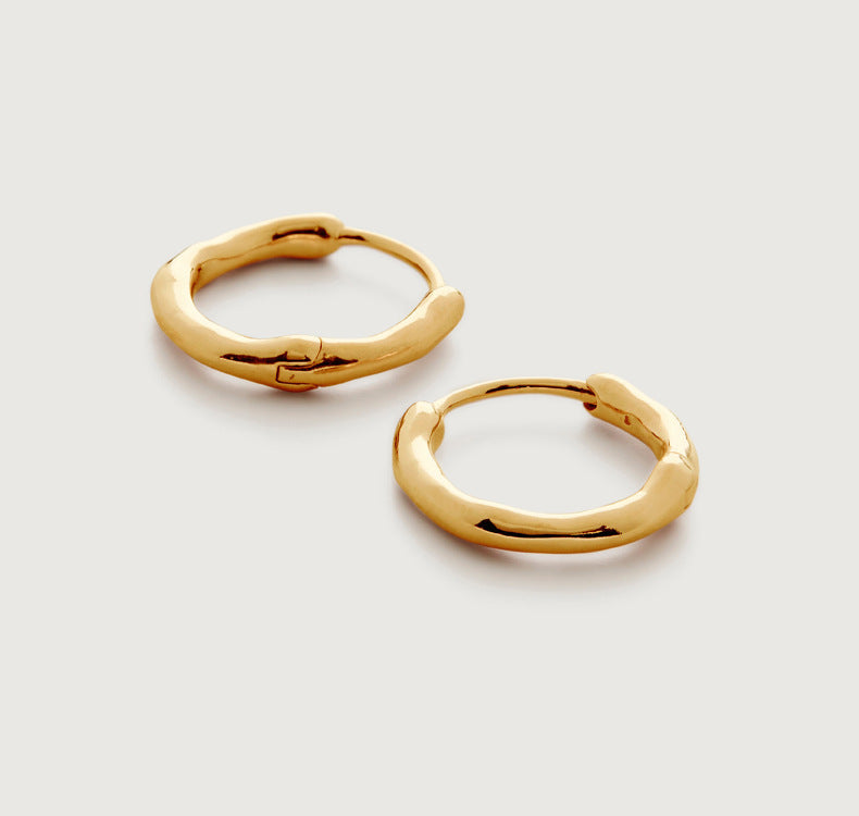 Organic Huggie Hoop Earrings
