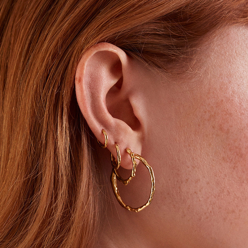 Organic Huggie Hoop Earrings