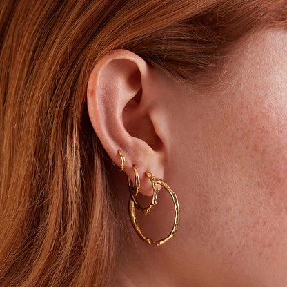 Organic Huggie Hoop Earrings