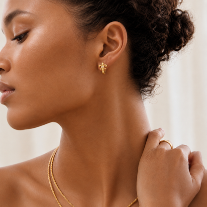 Fleur Huggie Hoop Earrings