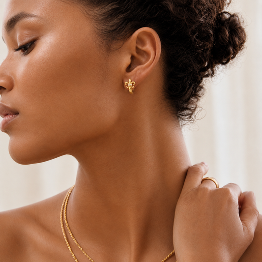 Fleur Huggie Hoop Earrings